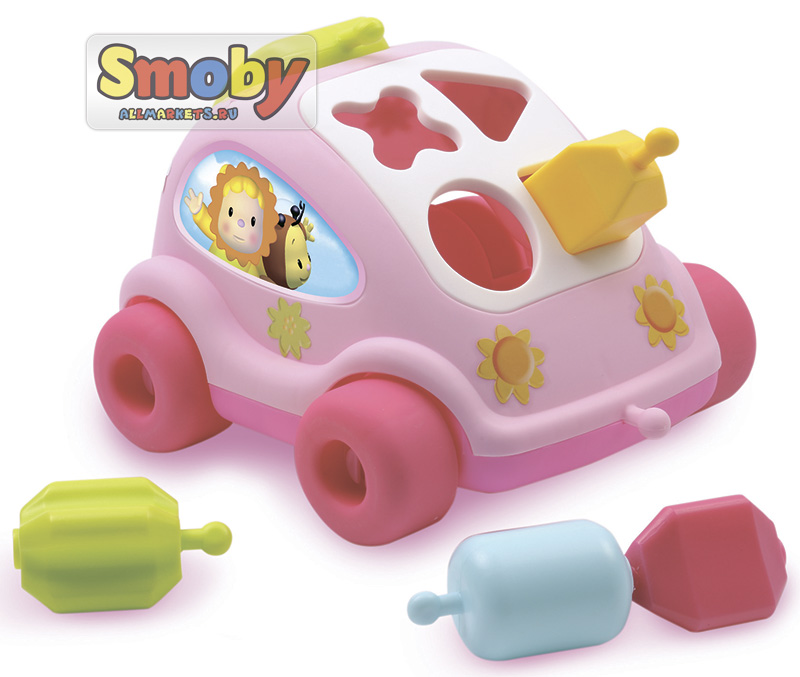 Автомобиль Smoby развивающий фигурками, розовый | арт: SM211118