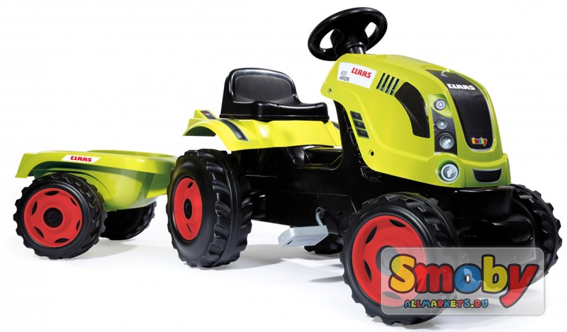 Трактор педальный Smoby XL с прицепом, желтый | арт: SM710114