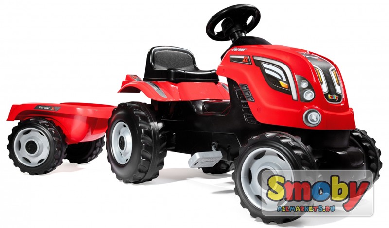 Трактор педальный Smoby XL с прицепом, красный | арт: SM710108